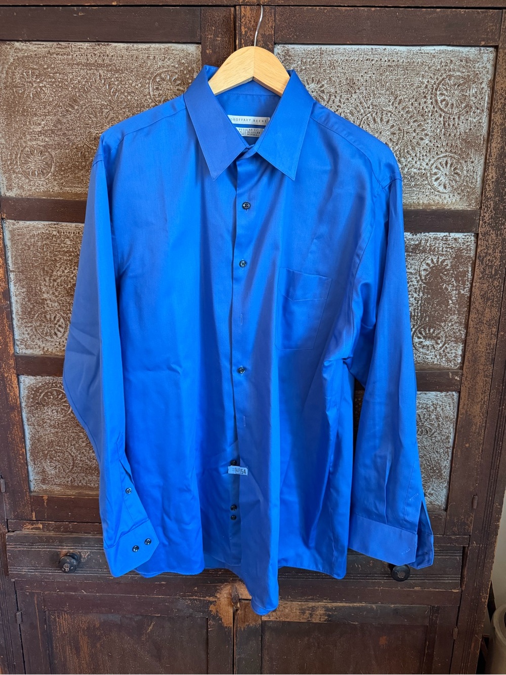 Geoffrey Beene Men's Button-Up Dress Shirt - Brilliant Blue 17.5/ 34-35